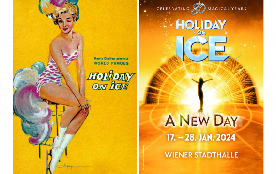 v.l.n.r. Holiday on Ice: Aus dem Archiv | Holiday on Ice A NEW DAY Szenenfoto | Holiday on Ice A NEW DAY Plakatsujet © Holiday on Ice
