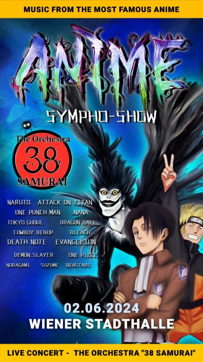Anime Sympho-Show – "The Orchestra 38 Samurai" | So, 02.06.2024 @ Wiener Stadthalle, Halle F © ART Partner CZ s.r.o.