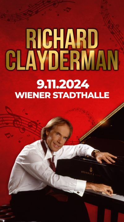 Richard Clayderman | Welttournee | Sa, 09.11.2024 @ Wiener Stadthalle, Halle F © VITAPOP